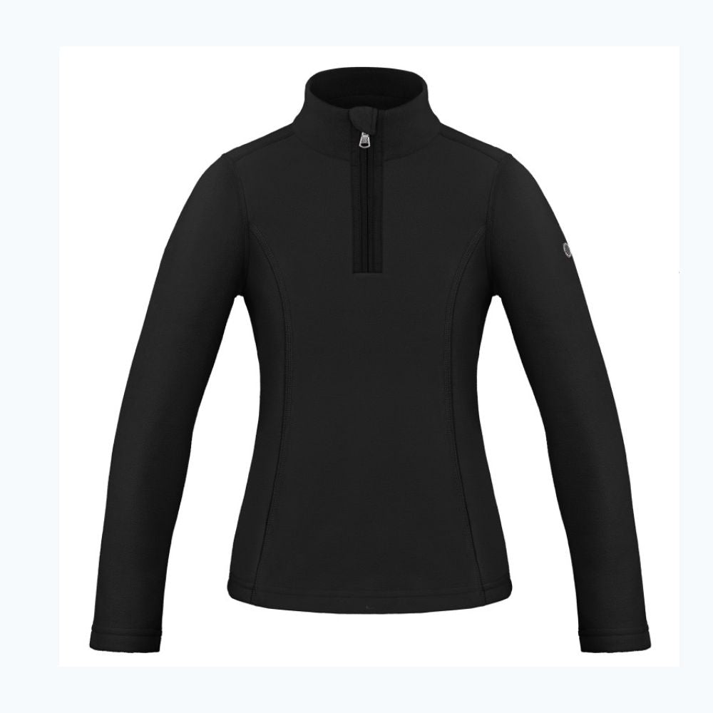 Poivre Blanc Micro Fleece Half Zip Mid Layer - Black, Girls Ski Wear