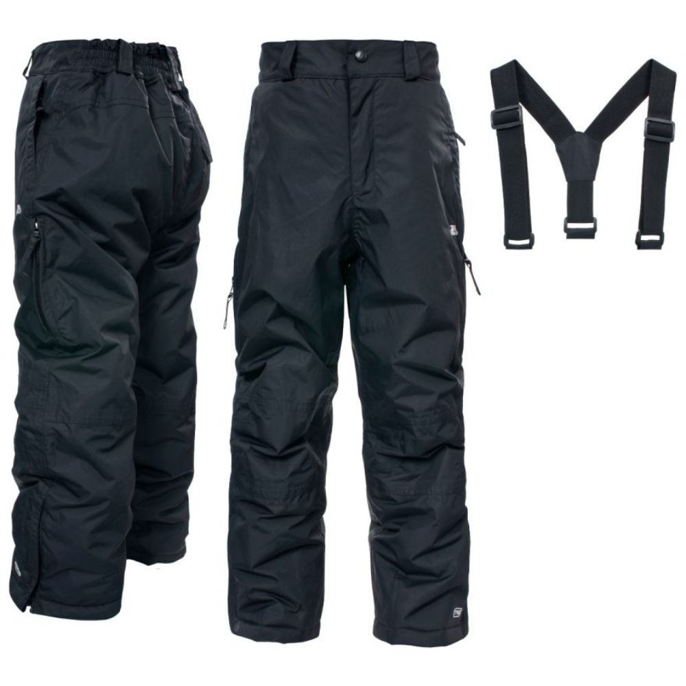 Trespass Marvelous Kids Ski Pants Black Little Skiers