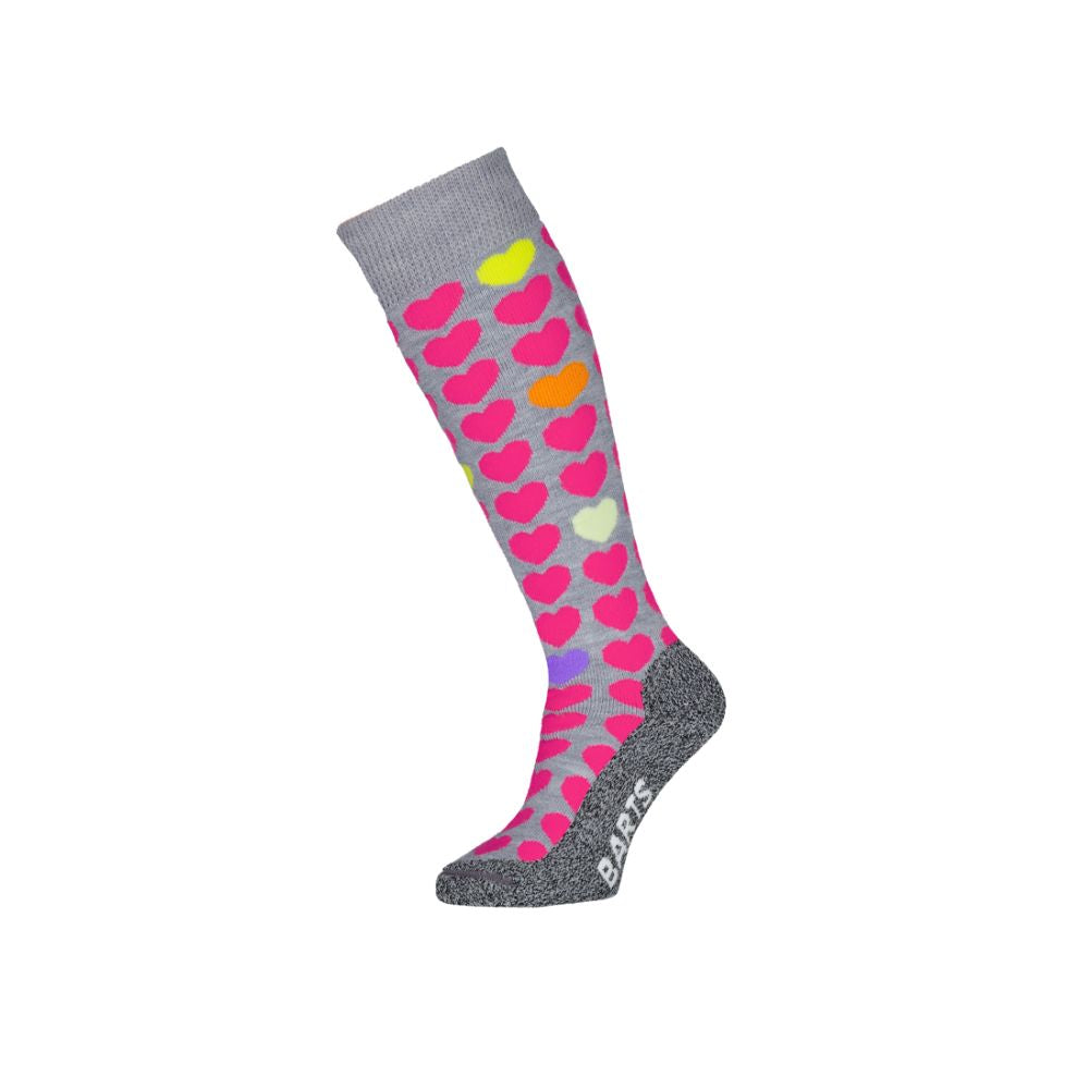 Barts Love Hearts Girls Ski Socks 4602 Heather Grey