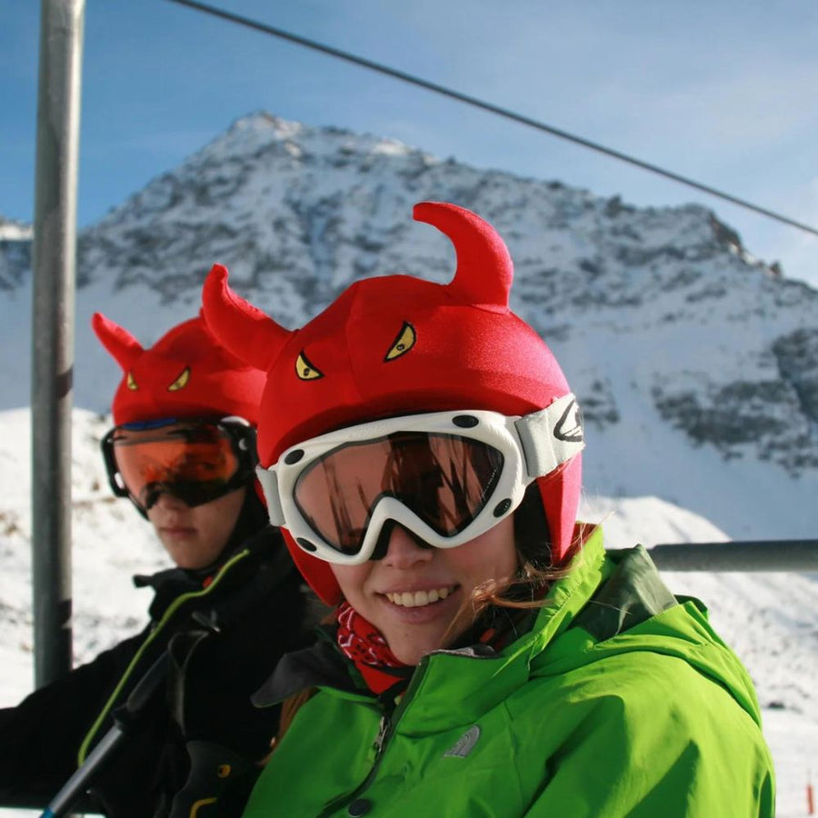 CoolCasc Devil Ski Helmet Cover with LED lights