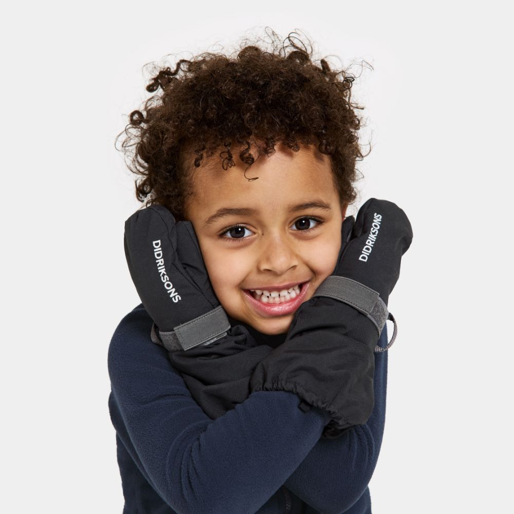 Didriksons Biggles Kids Ski Mittens - Black