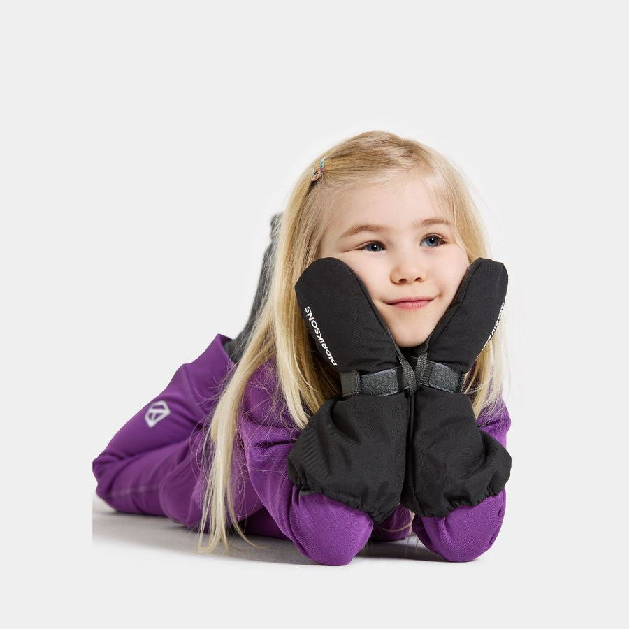 Didriksons Biggles Kids Ski Mittens - Black