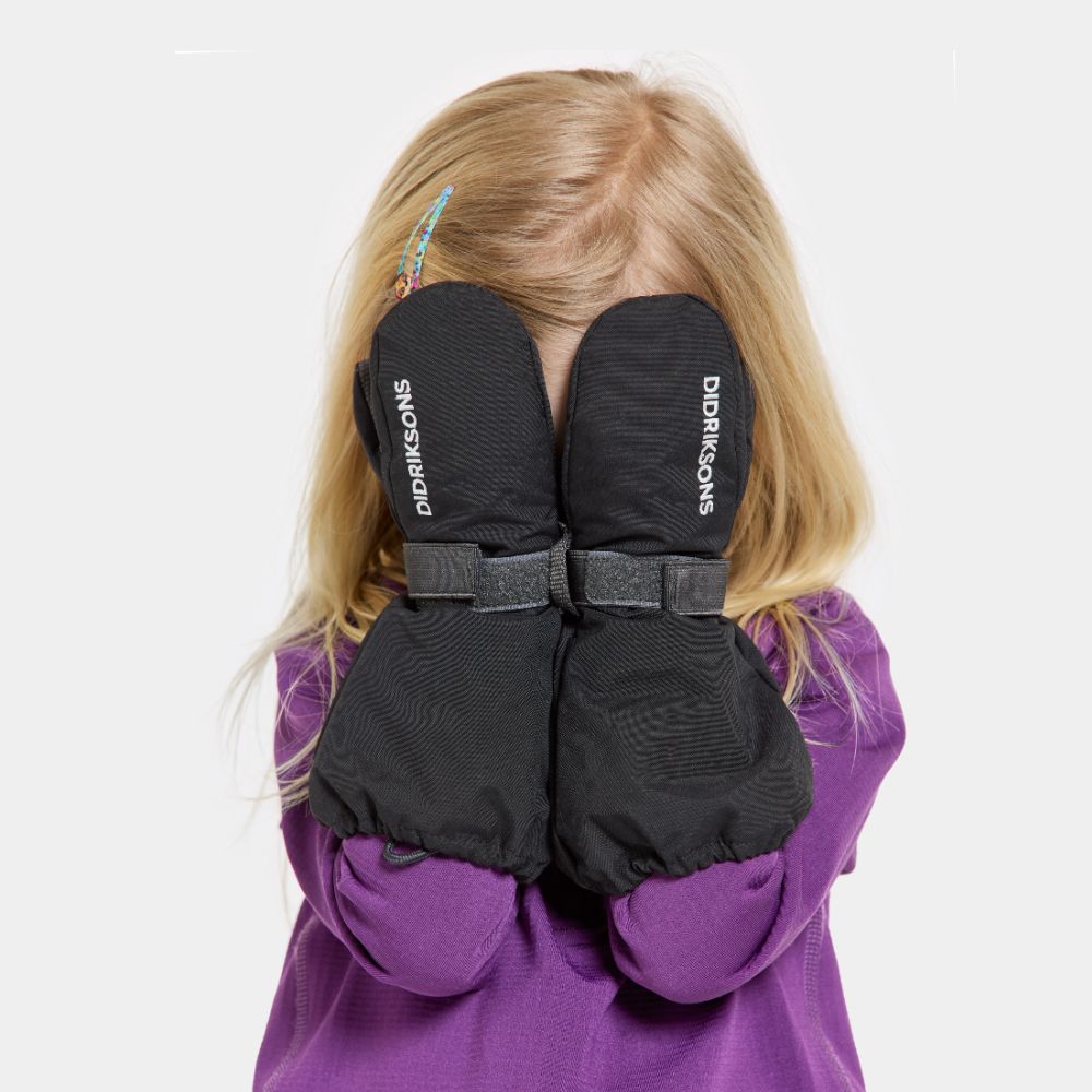 Didriksons Biggles Kids Ski Mittens - Black