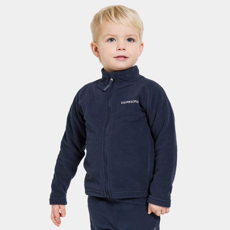 Didriksons Monte 10 Kids Skiing Fleece Jacket - Navy 1000 x 1000