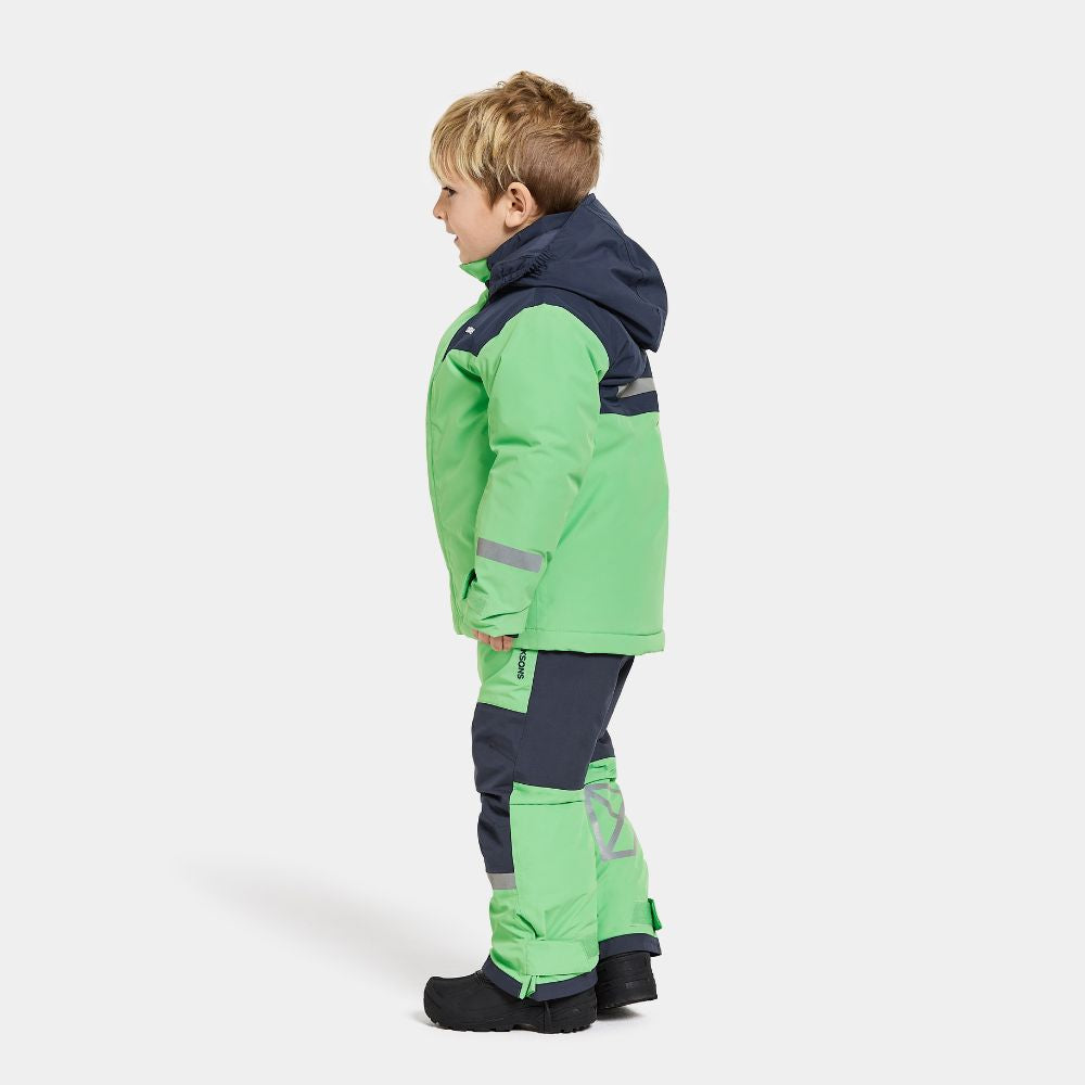 Didriksons Skare Kids Ski Jacket & Pants Set - Dusty Lime 1000 x 1000