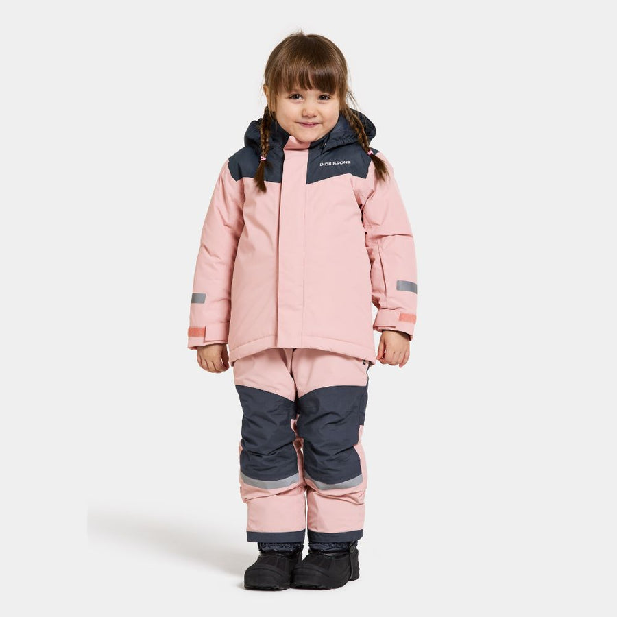 Didriksons Skare Kids Ski Jacket & Pants Set - Dusty Pink 1000 x 1000