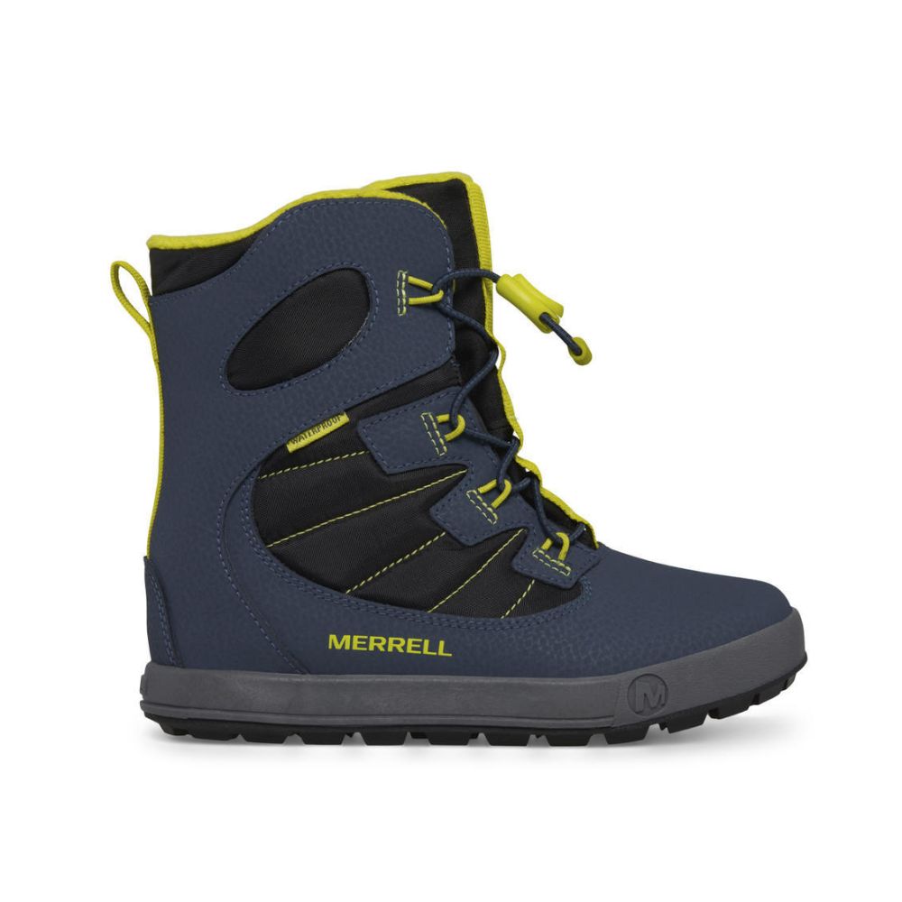 Merrell Snow Bank Kids Snow Boots Navy Lime