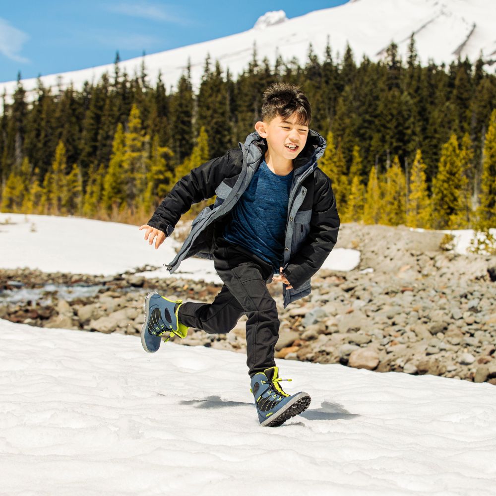 Merrell Snow Bank Kids Snow Boots - Navy / Lime