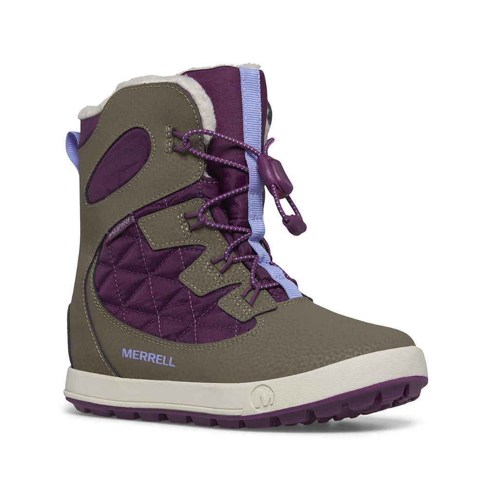 Merrell Snow Bank Kids Snow Boots Truffle Plum