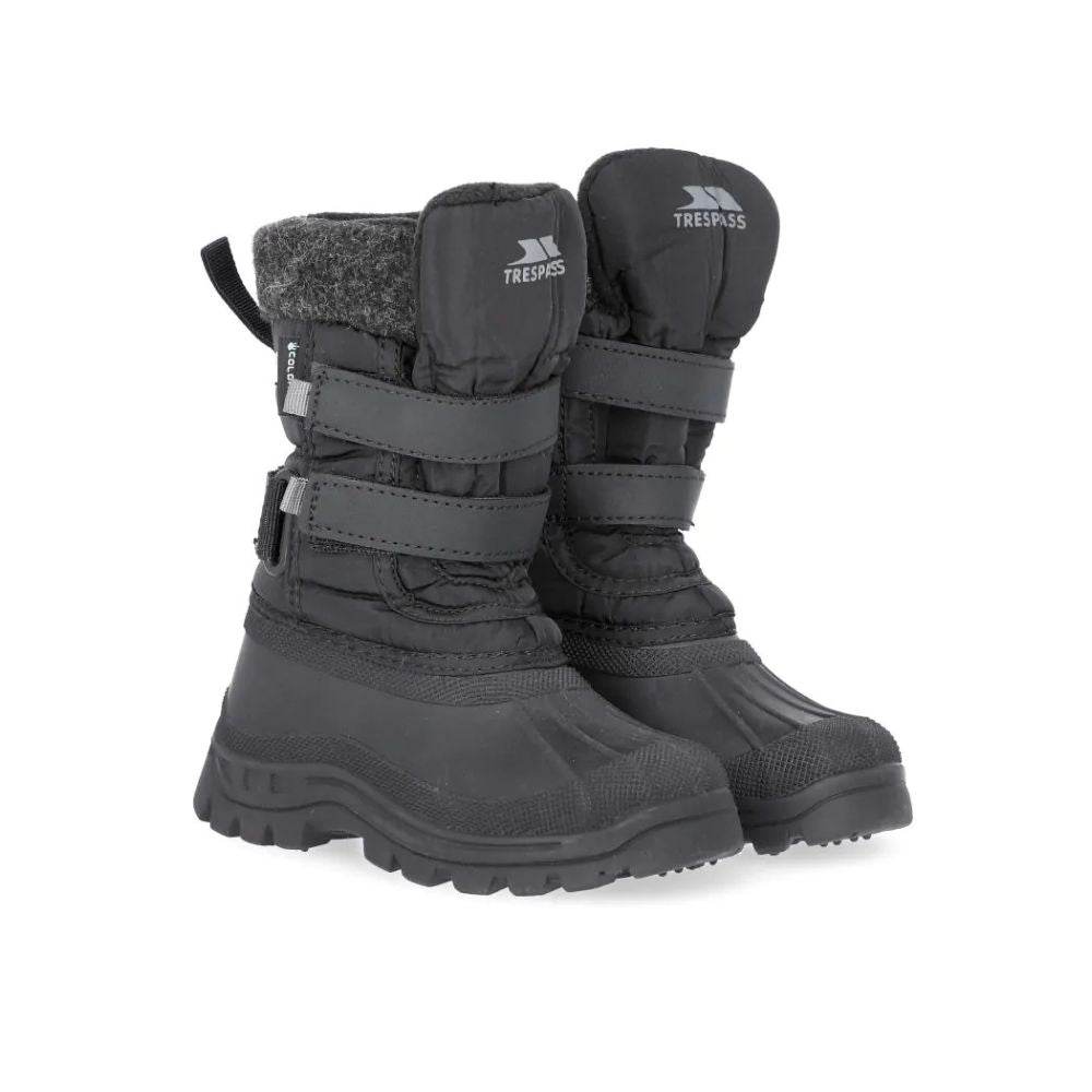 Trespass Strachan II Kids Snow Boots, Black 1000 x 1000