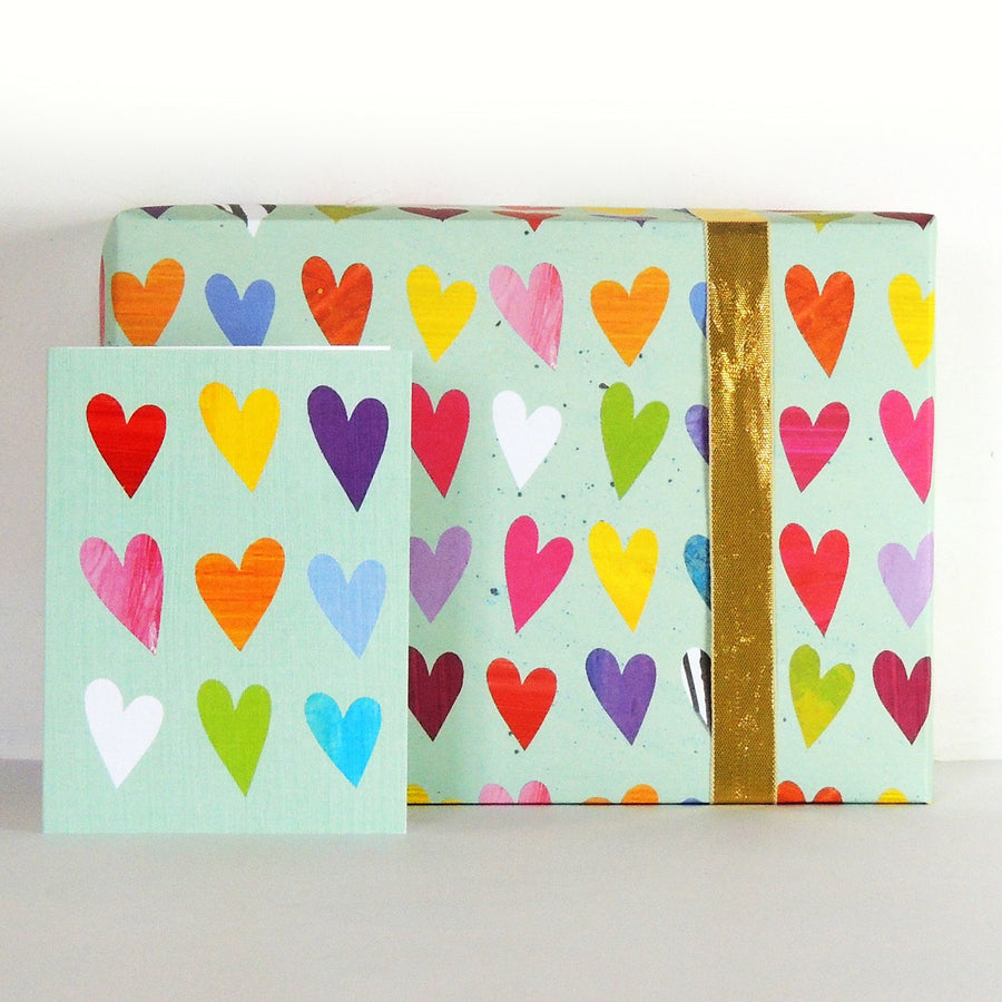 Coloured Hearts Birthday Card