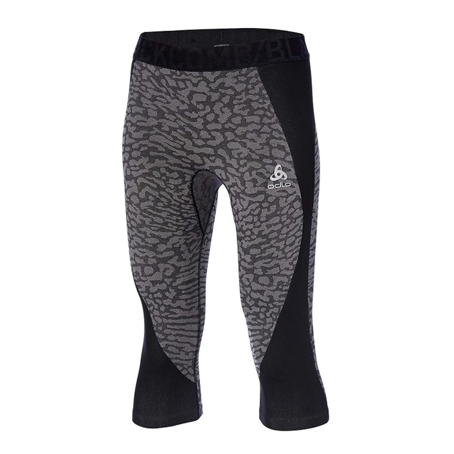 Odlo Women's Base Layer 3/4 Bottoms - Blackcomb Black/Grey